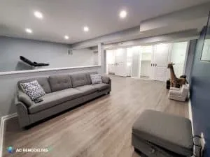 basement living room area